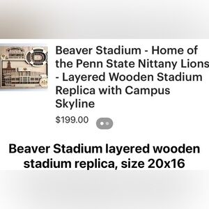 Beaver Stadium Wooden Replica